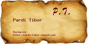 Pardi Tibor névjegykártya